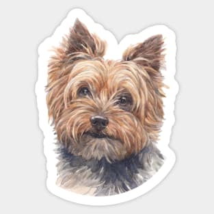 Beautiful Yorkshire Terrier Watercolor Art Sticker